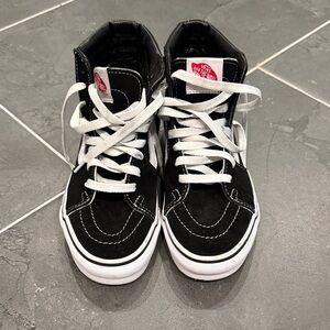 Vans Kids Black and White High-Top Sneakers